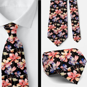 Lässige Büro-Wildblumen-Boho-Halstuch Krawatte