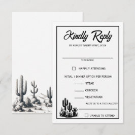 Lässige Cactus Food Choices RSVP Card Karte