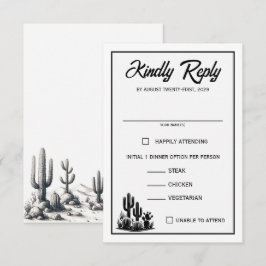 Lässige Cactus Food Choices RSVP Card Karte