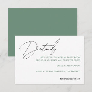 Lässige Chic Handwriting Style Hochzeitsszenario Begleitkarte
