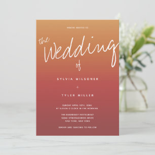 Lässige Dusty Sunset Typografy Wedding Einladung