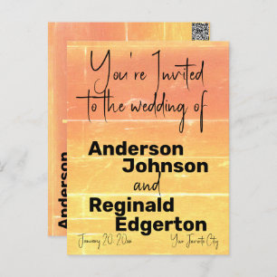 Lässige Einladung zweiseitiger Gelbpfirsich im Som Postkarte