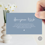 Lässige Elegance Wedding Honeymoon Wish Begleitkarte<br><div class="desc">Das ist die moderne lässige Eleganz-Schrift,  in staubblauer Hochzeitskarte. Sie können die Schriftart-Farben ändern und Ihre Hochzeitsdetails in den entsprechenden Schriftart / Buchstaben hinzufügen. #TeeshaDerrick</div>