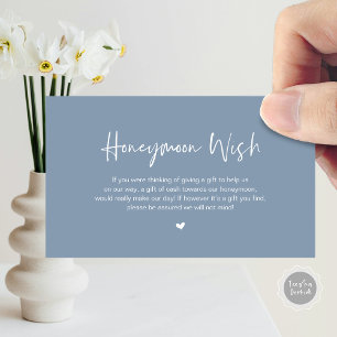 Lässige Elegance Wedding Honeymoon Wish Begleitkarte