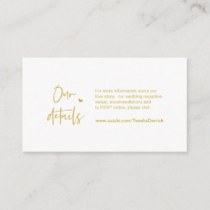 Lässige Eleganz, Minimal, Gold, Hochzeitsdetails Begleitkarte