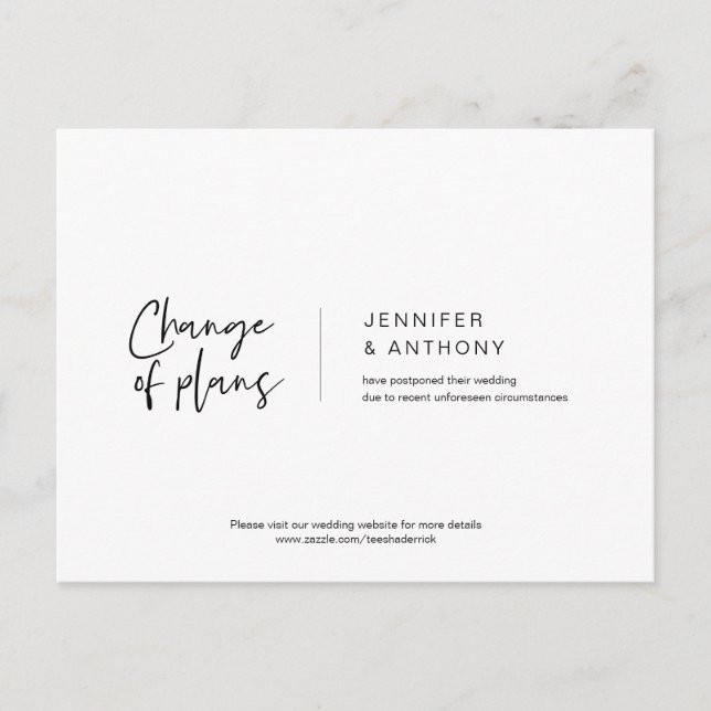 Lässige Eleganz, Planänderung, Zurückgestellt Postkarte (Vorderseite)