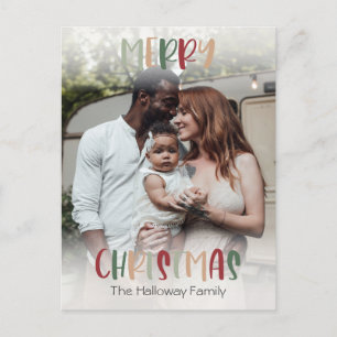 Lässige Farben Weihnachtsbright Volles Foto Feiertagspostkarte