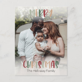 Lässige Farben Weihnachtsbright Volles Foto Feiertagspostkarte