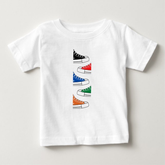 Lässige farbige Sneakers Baby T - Shirt (Vorderseite)