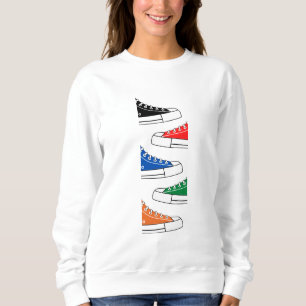Lässige Farbige Turnschuhe FrauenSweatshirt Sweatshirt