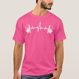 Lässige Fitness Heartbeat Barbell Gym Workouts T-Shirt