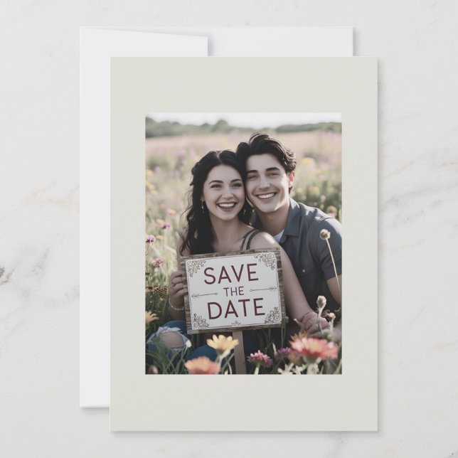 Lässige Fotografien beim Hochzeitsfeiern speichern Save The Date (Rückseite)