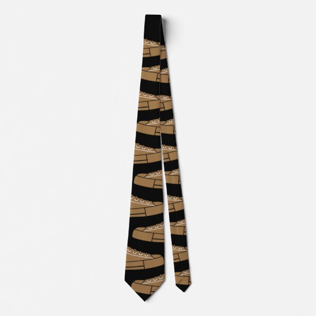 Lässige Gold Sneakers Black Unisex Neck Tie Krawatte (Vorderseite)