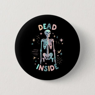 Lässige Halloween-Graphic-Wome im Skelett tot Button