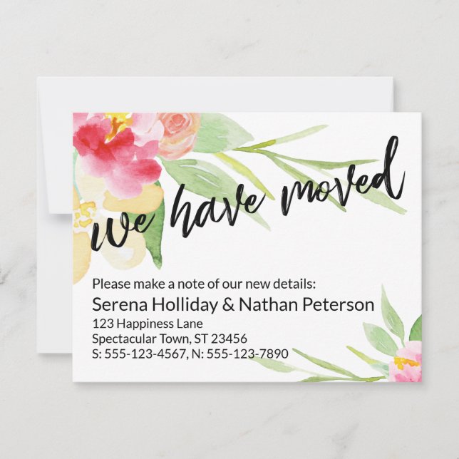 Lässige Hand Wir haben Wasserfarbenkarte verschobe Mitteilungskarte (Vorderseite)