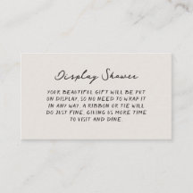 Lässige, handgeschriebene Display-Dusche