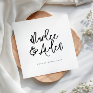 Lässige handgeschriebene Personalisierte Hochzeit Serviette
