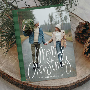 Lässige handgeschriebene Schrift Frohe Weihnachtsz Feiertagskarte