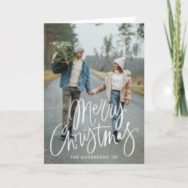 Lässige handgeschriebene Schrift Frohe Weihnachtsz Feiertagskarte