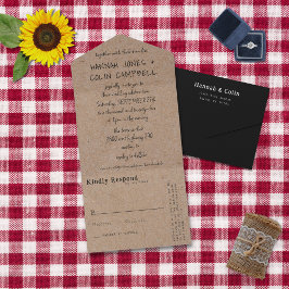 Lässige handgeschriebene Typografie Kraft All In One Einladung