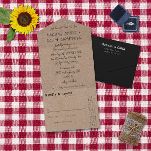 Lässige handgeschriebene Typografie Kraft All In One Einladung