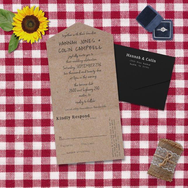 Lässige handgeschriebene Typografie Kraft All In One Einladung (Von Creator hochgeladen)