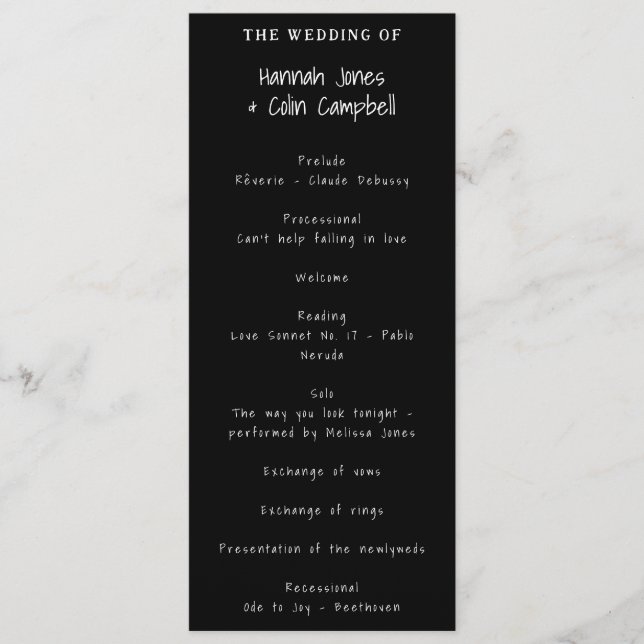 Lässige handgeschriebene Typografie weiß und schwa Programm (Vorderseite)