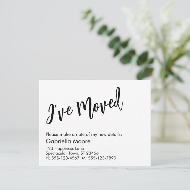 Lässige Handschrift, die ich angekündigt habe Mitteilungskarte (Stehend Vorderseite)