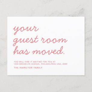 Lässige Handschrift, die Ihr Gästezimmer bewegt ha Ankündigungspostkarte