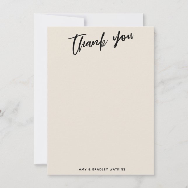 Lässige Handschrift Einfache Typografie Dankeskarte (Vorderseite)