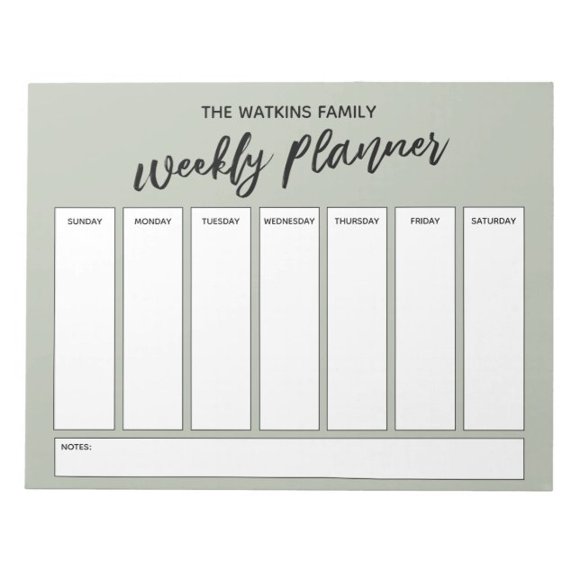 Lässige Handschrift Einfaches Weekly-Planner, Verp Notizblock (Vorderseite)