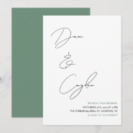 Lässige Handschrift-Hochzeit Einladung