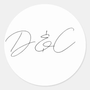 Lässige Handschrift-Hochzeit Runder Aufkleber