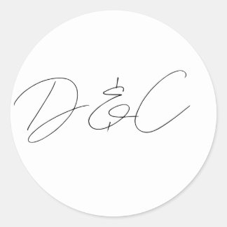 Lässige Handschrift-Hochzeit Runder Aufkleber