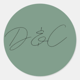 Lässige Handschrift-Hochzeit Runder Aufkleber