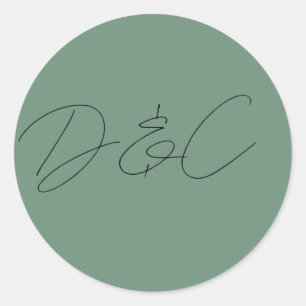 Lässige Handschrift-Hochzeit Runder Aufkleber