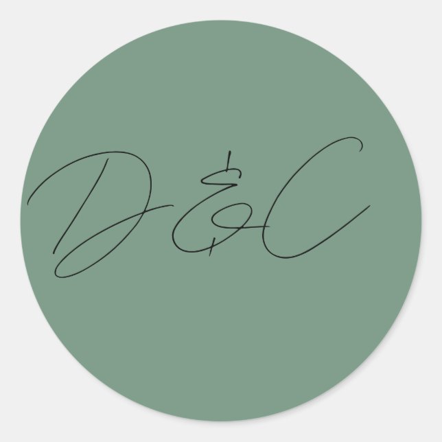 Lässige Handschrift-Hochzeit Runder Aufkleber (Vorderseite)