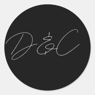 Lässige Handschrift-Hochzeit Runder Aufkleber