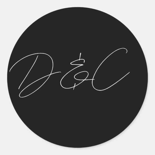 Lässige Handschrift-Hochzeit Runder Aufkleber (Vorderseite)