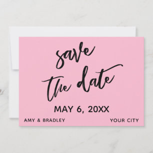 Lässige Handschrift Medium Pink Wedeltypografie Save The Date