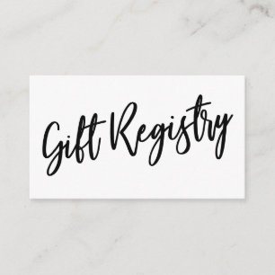Lässige Handschrift Schwarz-Weiß-Gift-Registrierun Begleitkarte