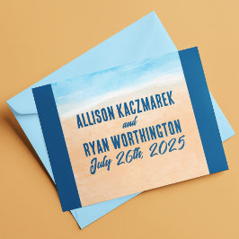 Lässige Hochzeit am Strand Dankeskarte