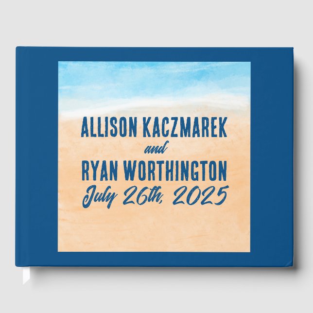 Lässige Hochzeit am Strand Gästebuch (Vorderseite)