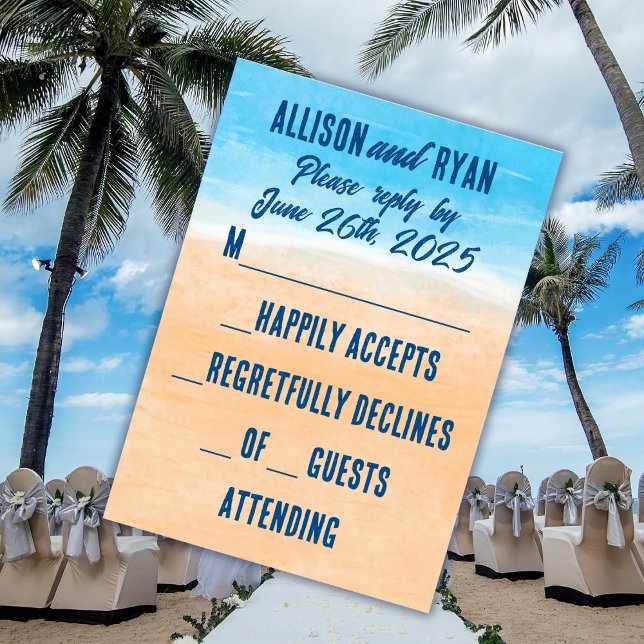 Lässige Hochzeit am Strand RSVP Karte (Von Creator hochgeladen)