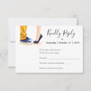 Lässige Hochzeit Modernes Drehbuch Illustration RSVP Karte