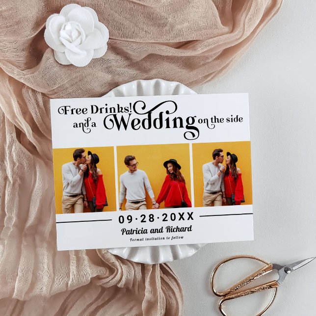Lässige Hochzeiten mit kostenlosen Drinks sparen d Postkarte (Von Creator hochgeladen)