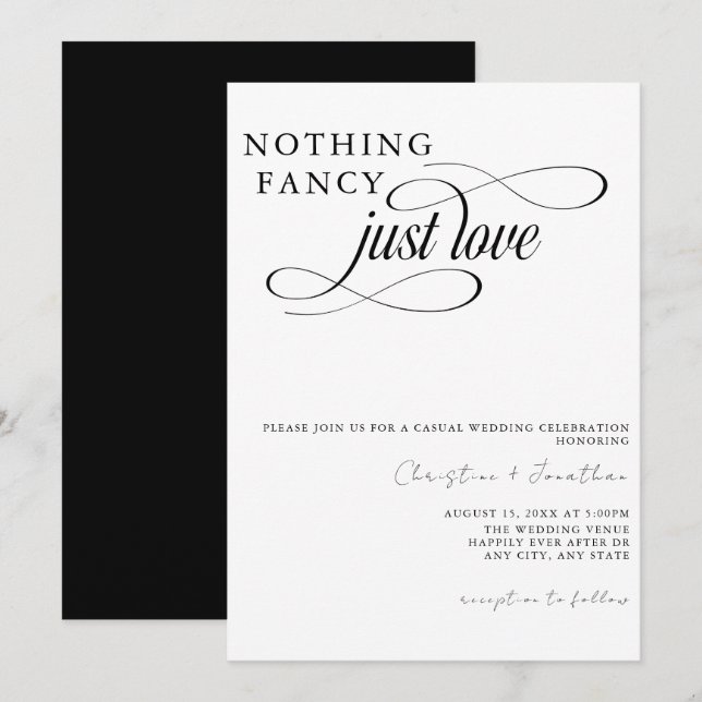 Lässige Hochzeitseinladung Einladung (Vorne/Hinten)
