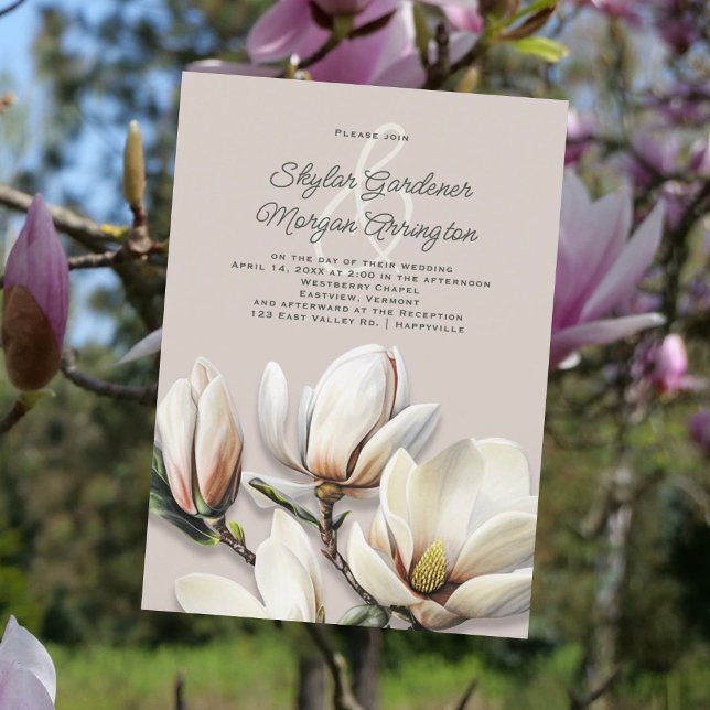 Lässige Hochzeitseinladung Süd Magnolien Einladung (Von Creator hochgeladen)