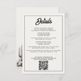 Lässige Kaktus Hochzeit Begleitkarte