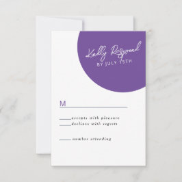 Lässige Magenta Violet-Gelbe RSVP-Karte RSVP Karte